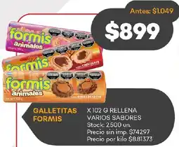 Supermercados Tadicor Formis galletitas varios sabores oferta