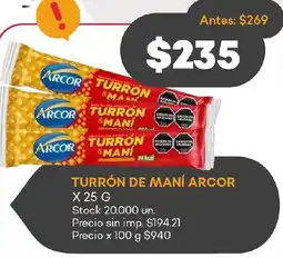 Supermercados Tadicor Arcor turrón de maní oferta