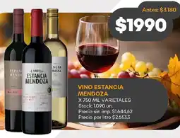 Supermercados Tadicor Vino estancia mendoza varietales oferta