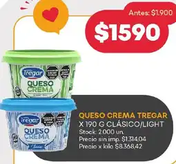 Supermercados Tadicor Tregar queso crema clásico/light oferta