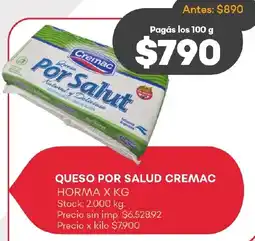 Supermercados Tadicor Cremac queso por salud horma oferta
