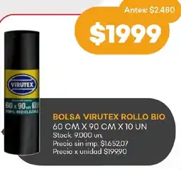 Supermercados Tadicor Virutex bolsa rollo bio oferta