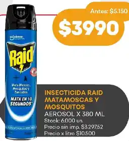 Supermercados Tadicor Raid insecticida matamoscas y mosquitos aerosol oferta