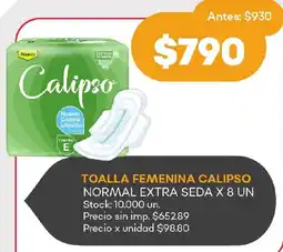 Supermercados Tadicor Calipso toalla femenina normal extra seda oferta
