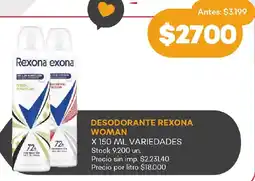 Supermercados Tadicor Rexona desodorante woman oferta