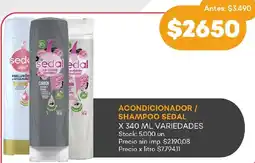 Supermercados Tadicor Sedal acondicionador / shampoo oferta