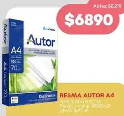 Supermercados Tadicor Autor resma A4 oferta