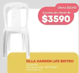 Supermercados Tadicor Silla garden life bistro blanca oferta