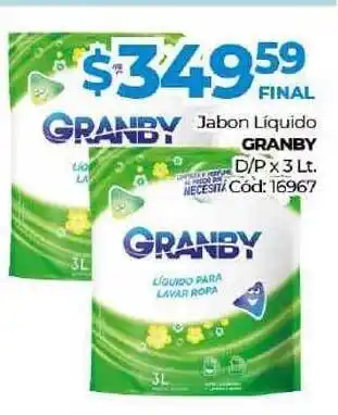 Diarco Granby Jabon Líquido D/P x 3Lt oferta