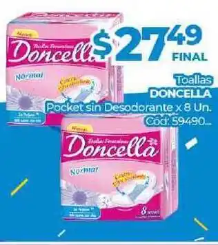 Diarco Doncella Pocket sin Desodorante Toallas x 8un. oferta