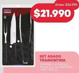 Supermercados Tadicor Tramontina set asado oferta