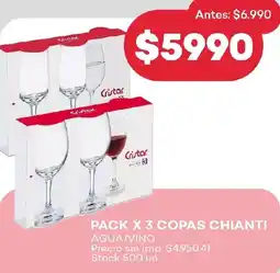 Supermercados Tadicor Cristar copas chianti oferta
