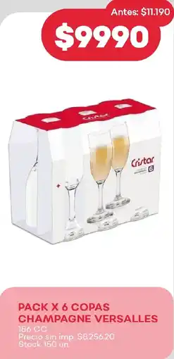 Supermercados Tadicor Cristar copas champagne versalles oferta