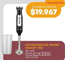 Supermercados Tadicor Smart Tek licuadora de mano oferta
