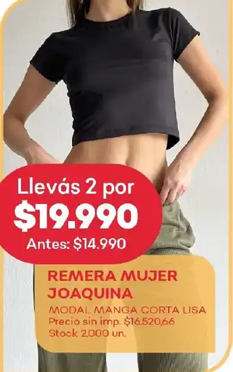 Supermercados Tadicor Remera mujer joaquina oferta
