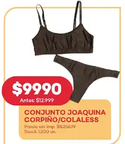 Supermercados Tadicor Conjunto joaquina corpiño/colaless oferta