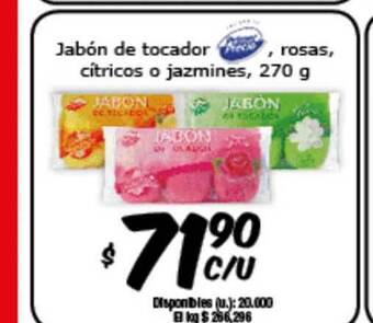 Cooperativa Obrera Jabón De Tocador, Rosas, Cítricos O Jazmines 270g oferta