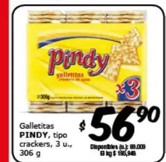 Cooperativa Obrera Pindy Galletitas tipo crackers 3u. oferta