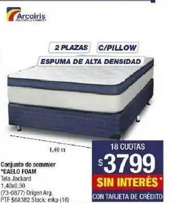 Lombardi Arcoiris Caelo Foam Conjunto de Sommier 1.40x0.30 oferta