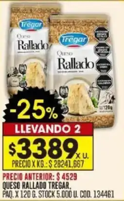 Coto Tregar queso rallado oferta