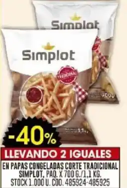 Coto Simplot en papas congeladas corte tradicional oferta