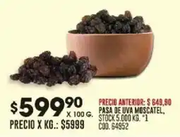 Coto Pasa de uva moscatel oferta