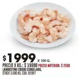 Coto Langostino crudo congelado oferta