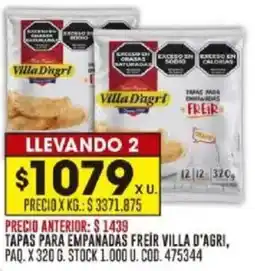 Coto Villa d'agri tapas para empanadas freir oferta