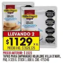 Coto Villa d'agri tapas para empanadas hojaldre oferta