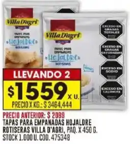 Coto Villa d'agri tapas para empanadas hojaldre rotiseras oferta