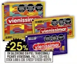Coto Vieníssima en salchichas sin piel tradicional/ picante oferta