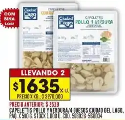Coto Capelettis pollo y verdura/4 quesos ciudad del lago oferta