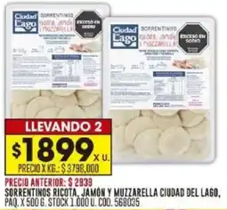 Coto Sorrentinos ricota, jamón y muzzarella ciudad del lago oferta