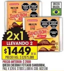Coto Sandubom queso cheddar feteado oferta