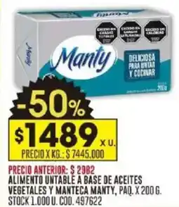 Coto Manty alimento untable a base de aceites vegetales y manteca oferta