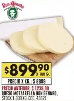 Coto Don genaro queso mozzarella oferta