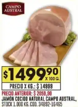Coto Campo austral jamon cocido natural oferta