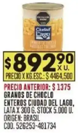 Coto Granos de choclo enteros ciudad del lago, lata oferta