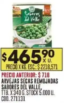 Coto Sabores del valle arvejas secas remojadas oferta