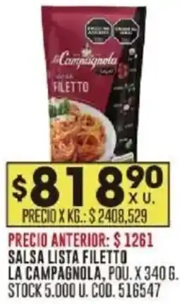 Coto La campagnola salsa lista filetto pou. oferta