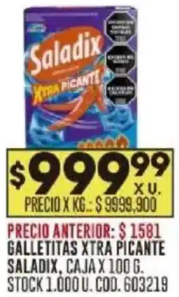 Coto Saladix galletitas xtra picante caja oferta