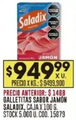 Coto Saladix galletitas sabor jamón, caja oferta