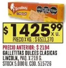 Coto Terrabusi galletitas dulces clásicas lincoln oferta