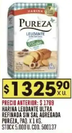 Coto Pureza harina leudante ultra refinada sin sal agregada oferta