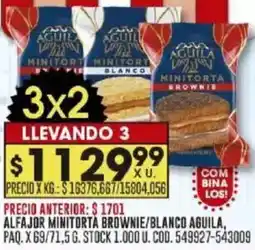 Coto Alfajor minitorta brownie/blanco aguila, paq. oferta