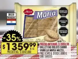 Coto María mazzei galletitas dulces sabor vainilla oferta