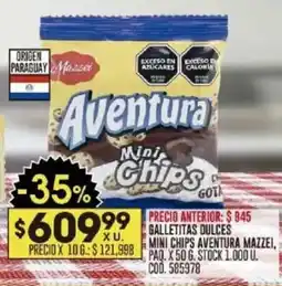 Coto Mazzei galletitas dulces mini chips aventura oferta