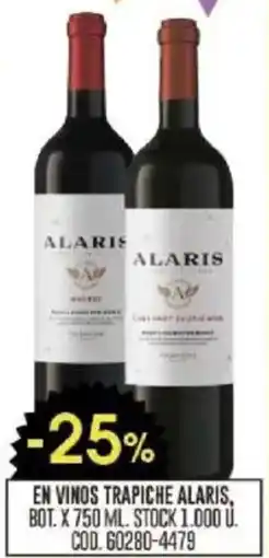 Coto En vinos trapiche alaris, bot. oferta
