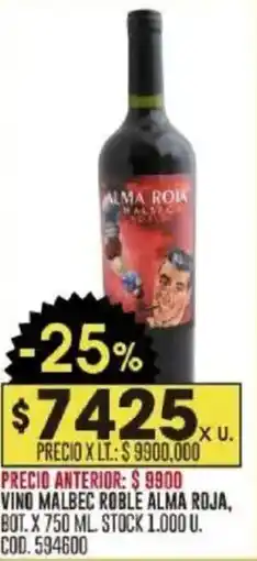 Coto Alma roia vino malbec roble, bot. oferta