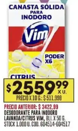 Coto Vim desodorante para inodoro lavanda/citrus, bll oferta